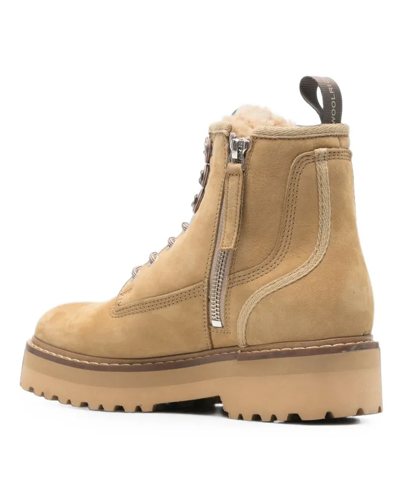 Woolrich Suede Lace-Up Boot — Beige Beige