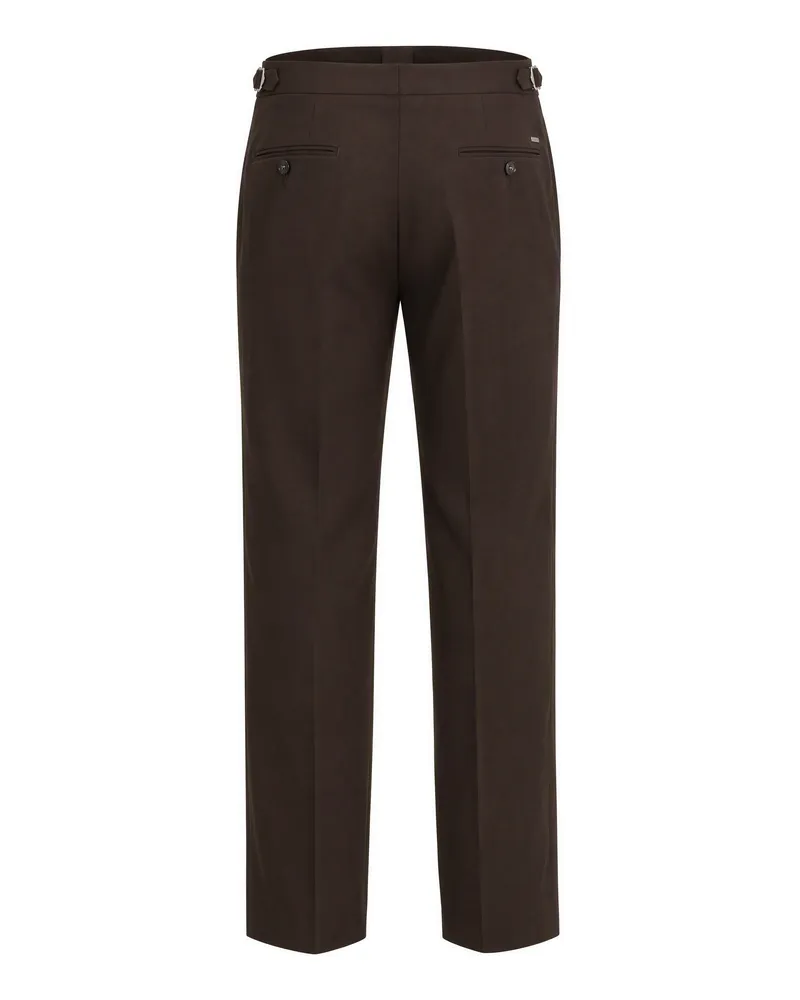 HUGO BOSS Tapered Cotton Trousers — Brown Brown