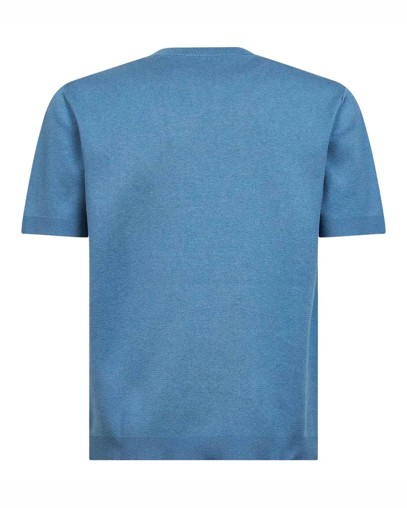 Gucci Men's Dusty Blue Cotton Embroidered Sweater Light Blue