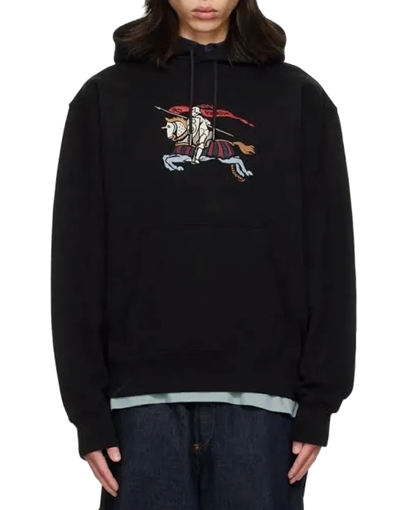Burberry Embroidered Logo Hoodie — Black Black