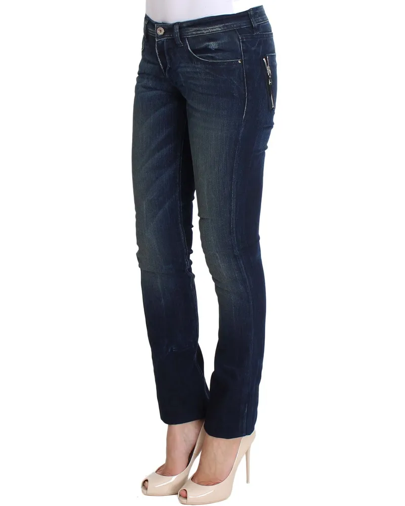 CoSTUME NATIONAL Women's Blue Wash Cotton Slim Fit Skinny Jeans Clothing Blue