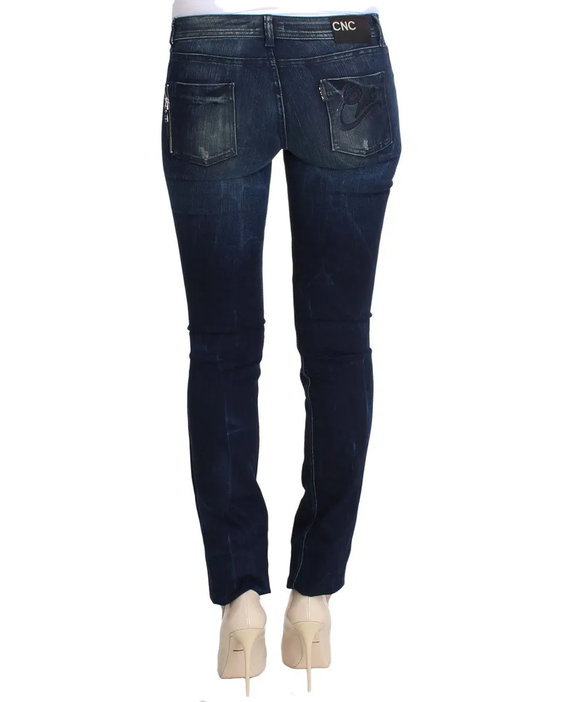 CoSTUME NATIONAL Cotton Blend Slim Fit Skinny Jeans — Blue Blue
