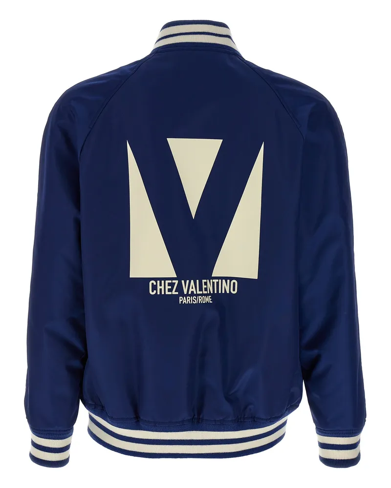 Valentino Garavani Men's Blue Polyamide Bomber Clothing Navy