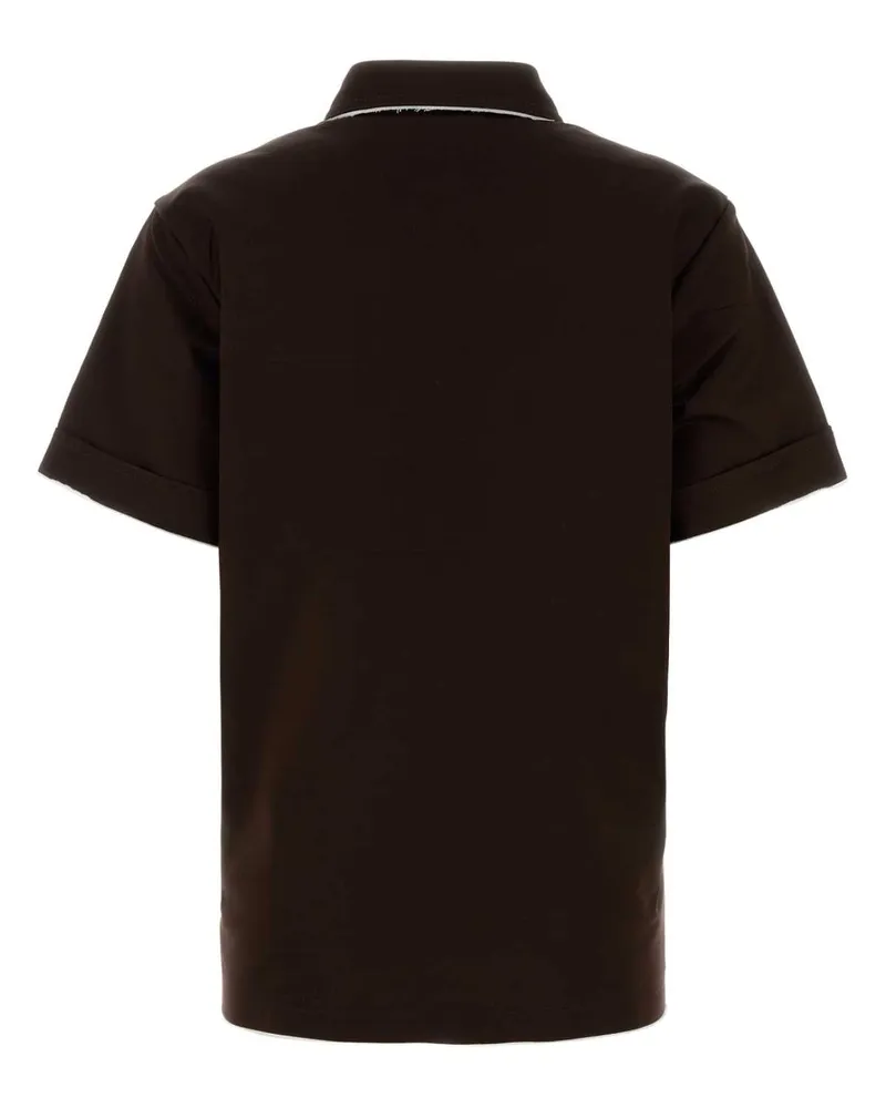 Prada Women's Chocolate Cotton Polo Shirt Ebano Exterior Brown