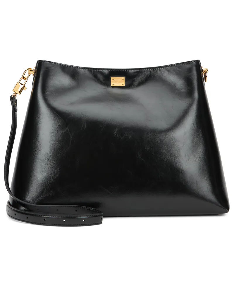 Dolce & Gabbana Women's Tote Bag With Shoulder Strap Black Calfskin Black
