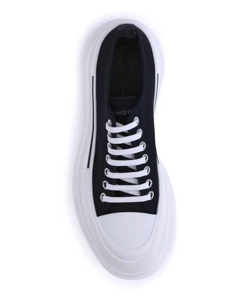 Alexander McQueen Men's Sneakers Tread Slick Black-White Upper: Canvas Trainers Black/white Black