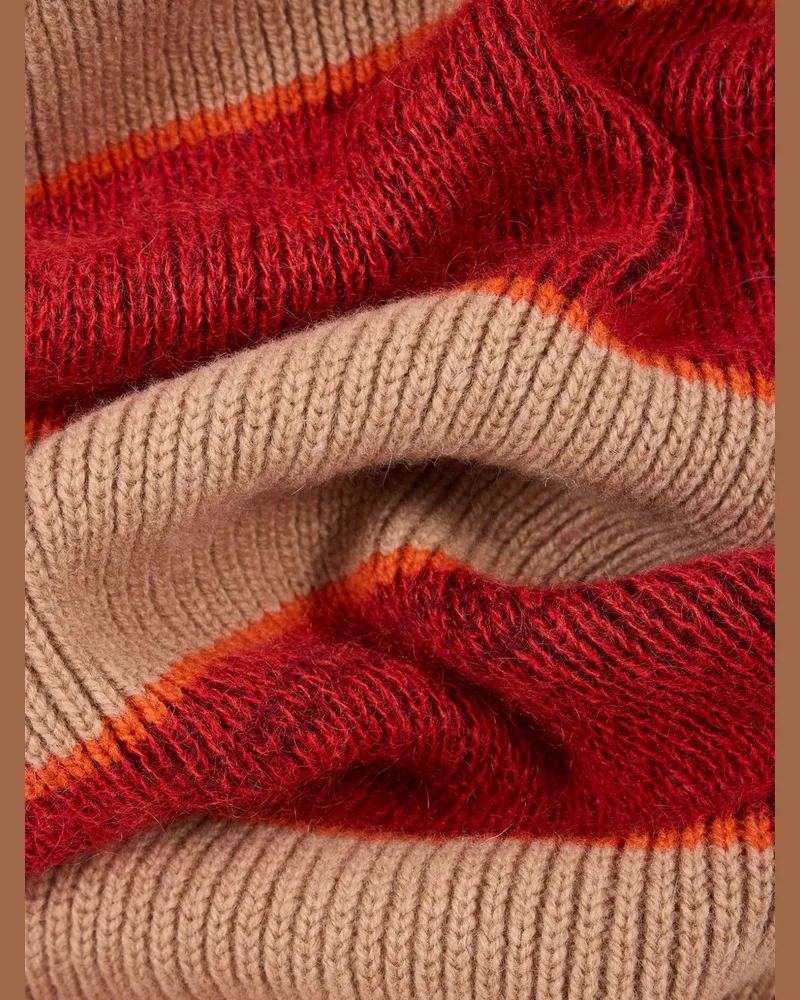 Paul Smith Striped Wool Scarf — Red Red