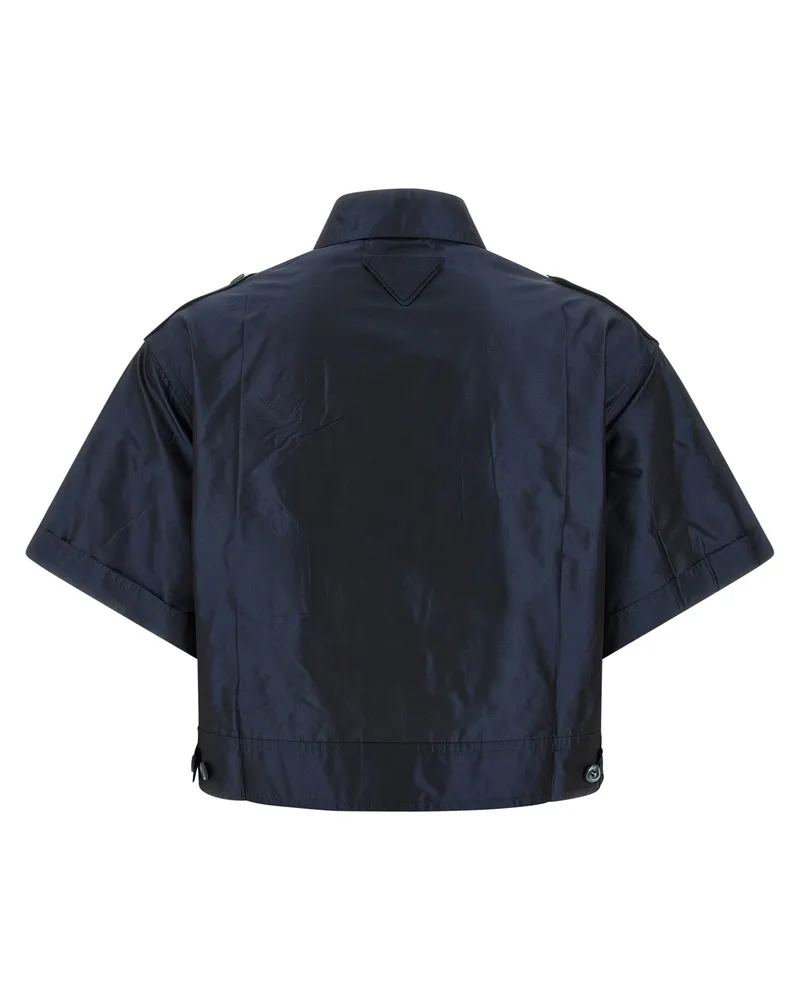 Prada Silk Taffeta Blouse — Navy Navy
