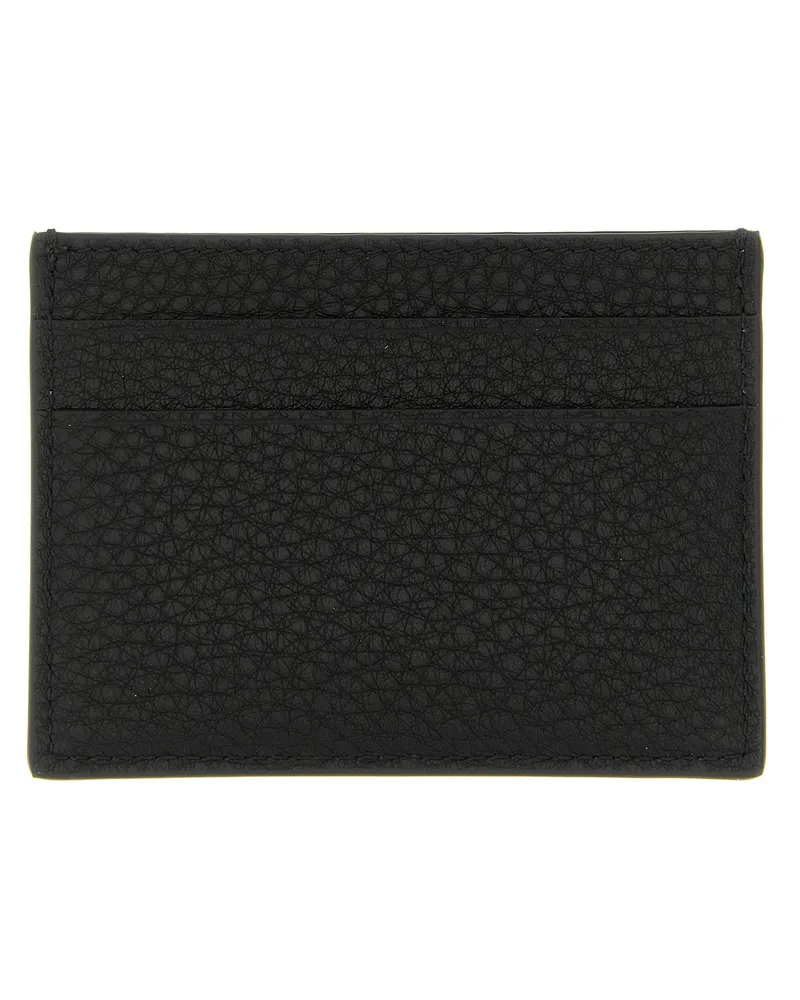 Balenciaga Hammered Calf Leather Card Case — Black Black