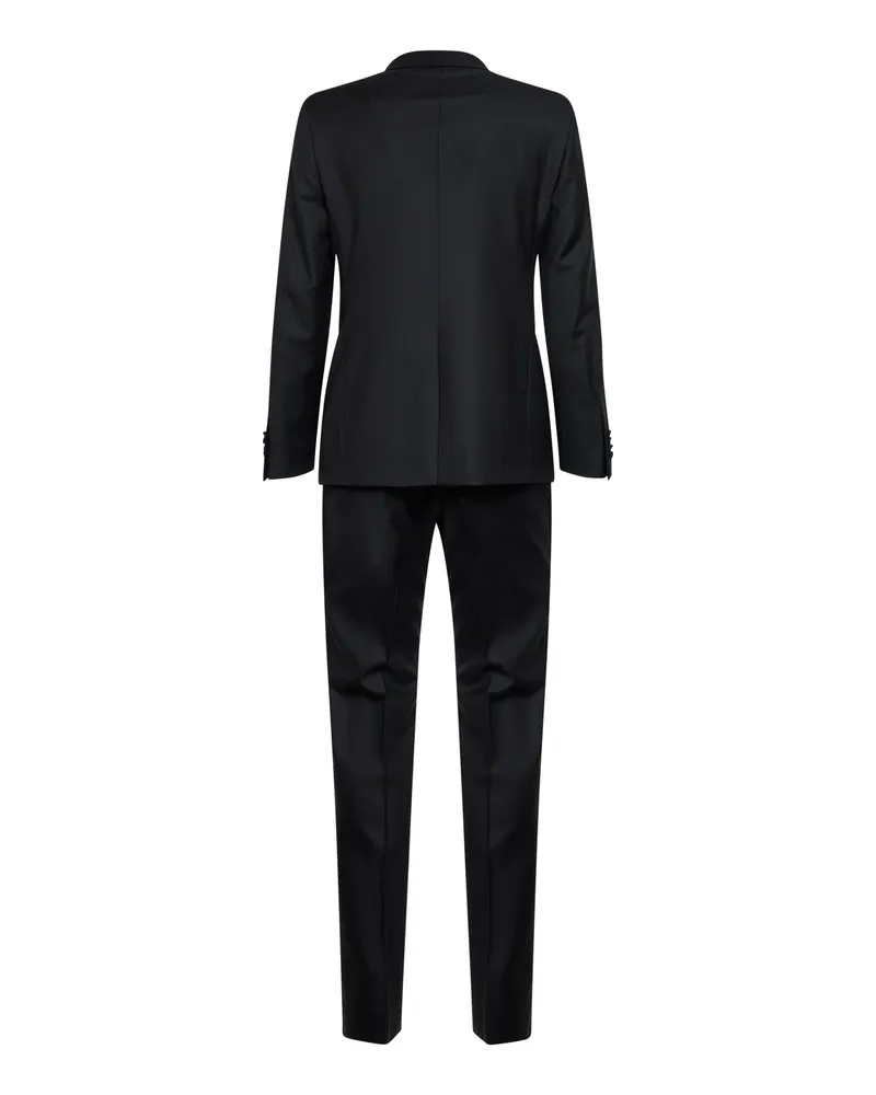 Tagliatore Men's Tuxedo Suit Bruce Black Virgin Wool Suits Black