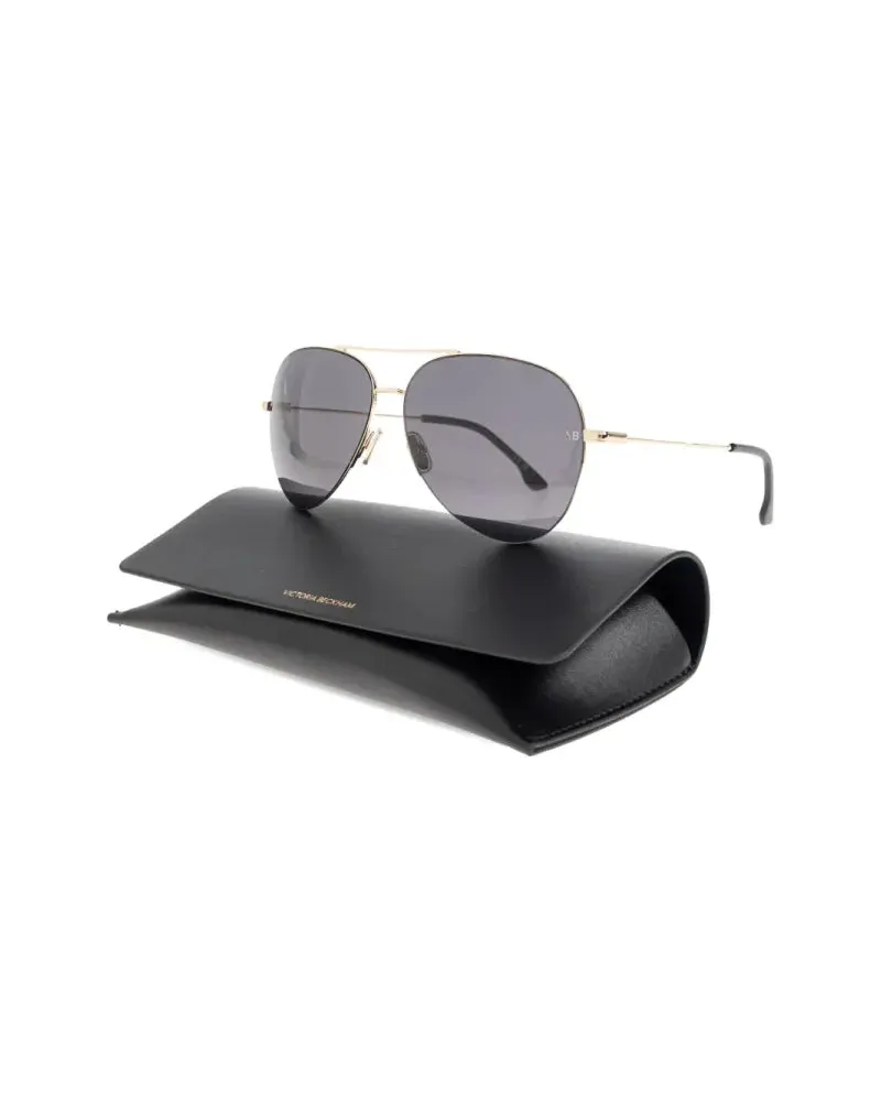 Victoria Beckham VB1000S Pilot-Frame Sunglasses — Gold Gold