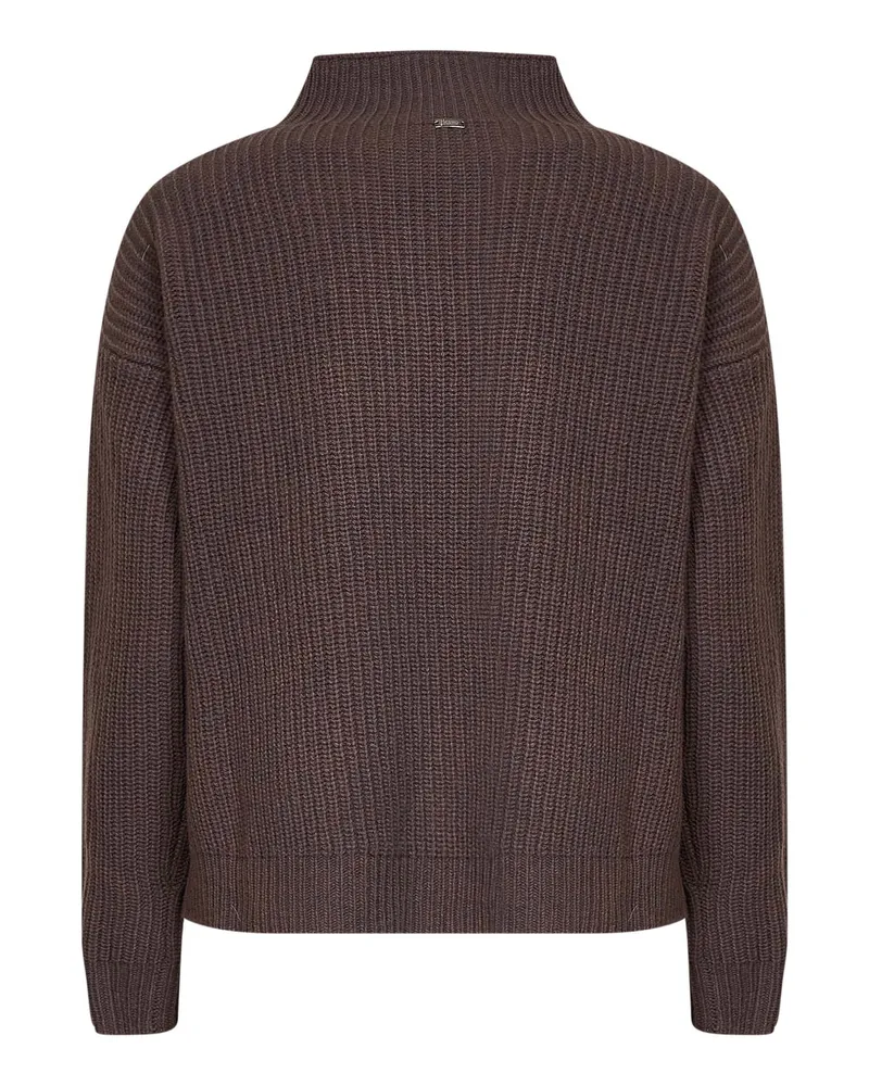 Herno Mixed-Stitch Wool Sweater — Brown Brown
