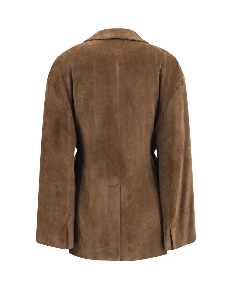 Brunello Cucinelli Cashmere-Blend Corduroy Blazer — Brown 