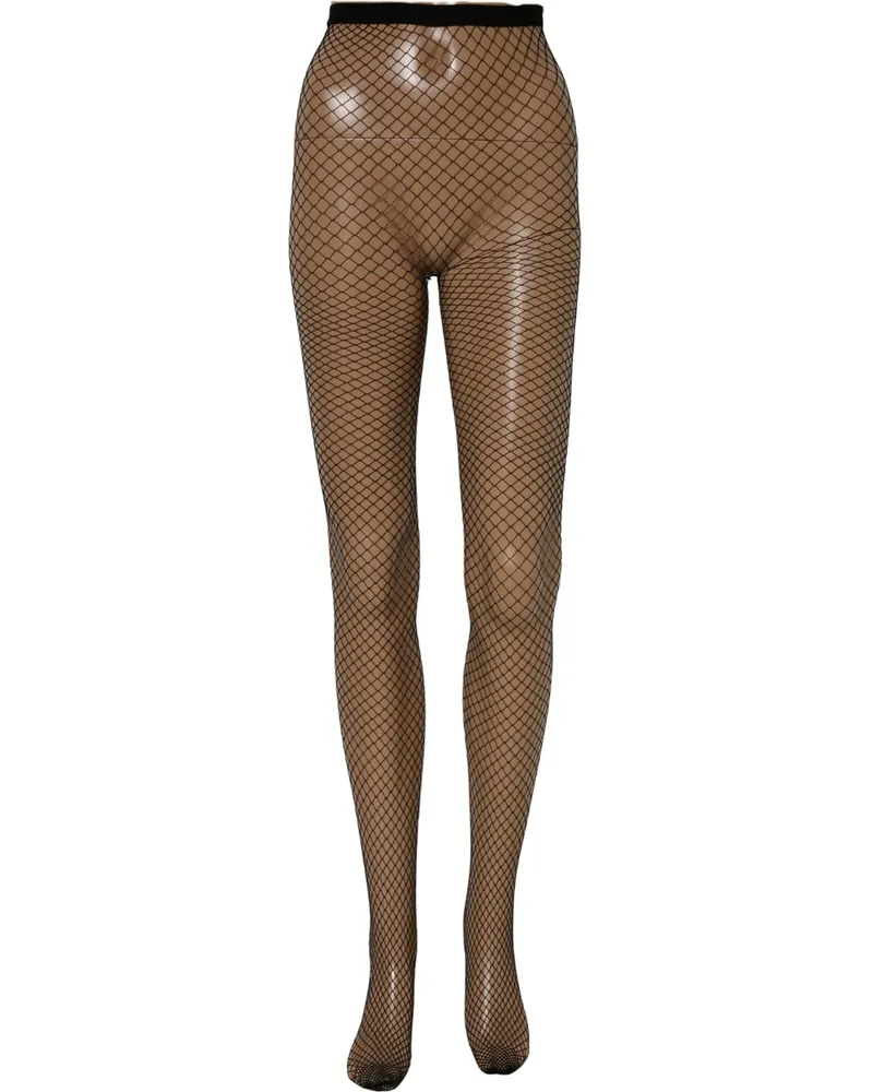 Dolce & Gabbana Women's Black Fishnet Nylon Tights Stocking Pantyhose Socks Elastane Clothing Black