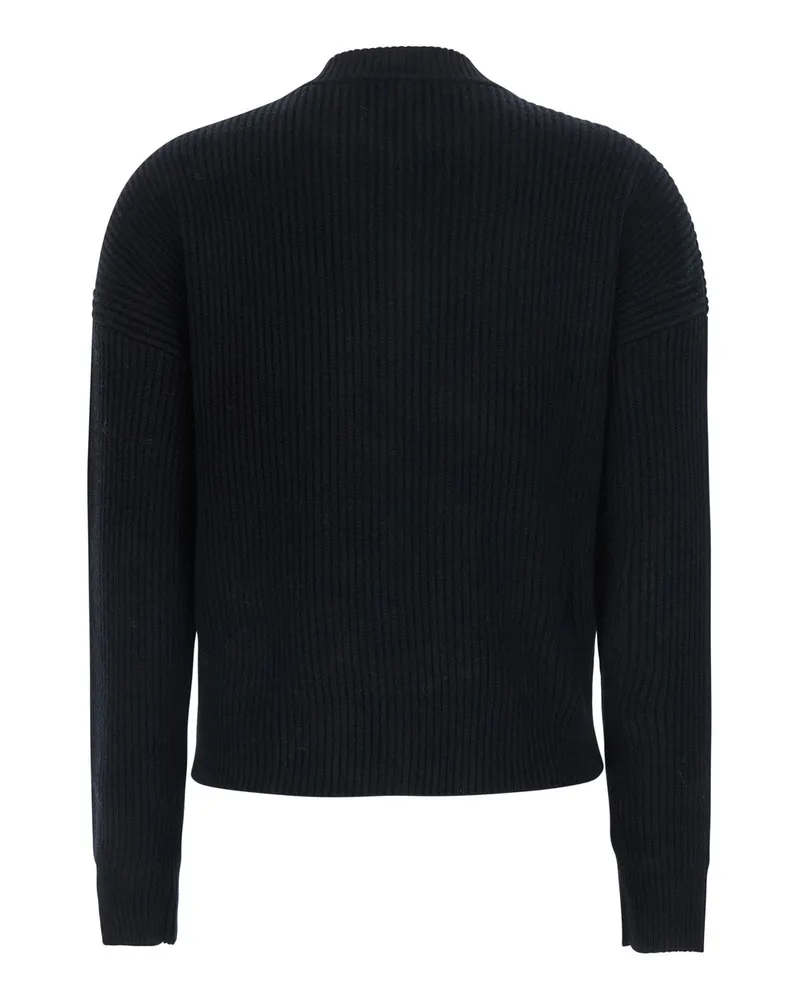 Max Mara Ribbed Wool-Cashmere Sweater — Black Black