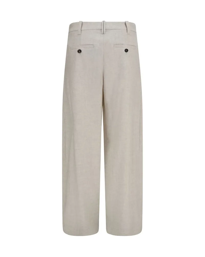 Brunello Cucinelli Merino Wool and Cashmere Trousers — Beige 