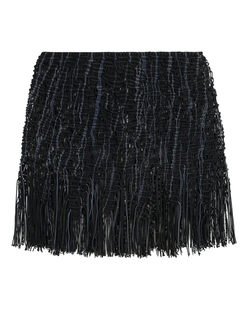 Roberta Einer Women's Element Knitted Macramé Mini Skirt Black Cotton Black