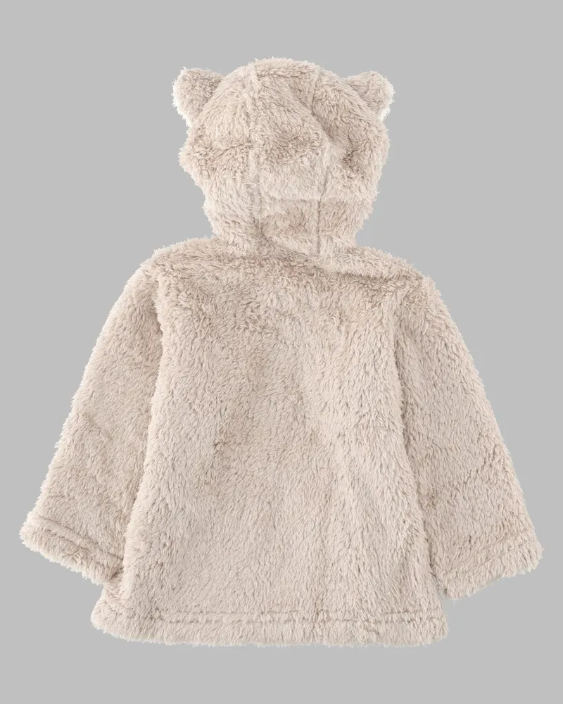 Patagonia Faux-Fur Hooded Jacket — Beige Beige