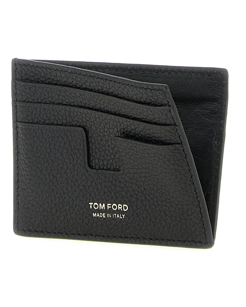Tom Ford Men's Black Calfskin Cardholder Accessory Black