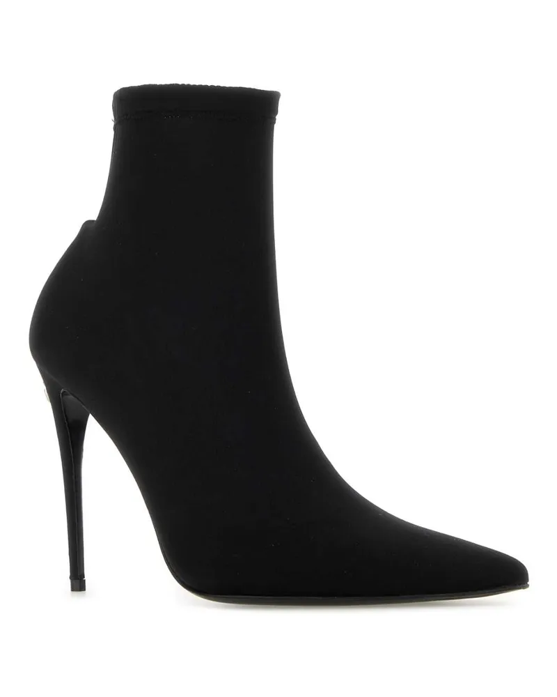 Dolce & Gabbana Women's Black Fabric Ankle Boots Nero Stivali Black