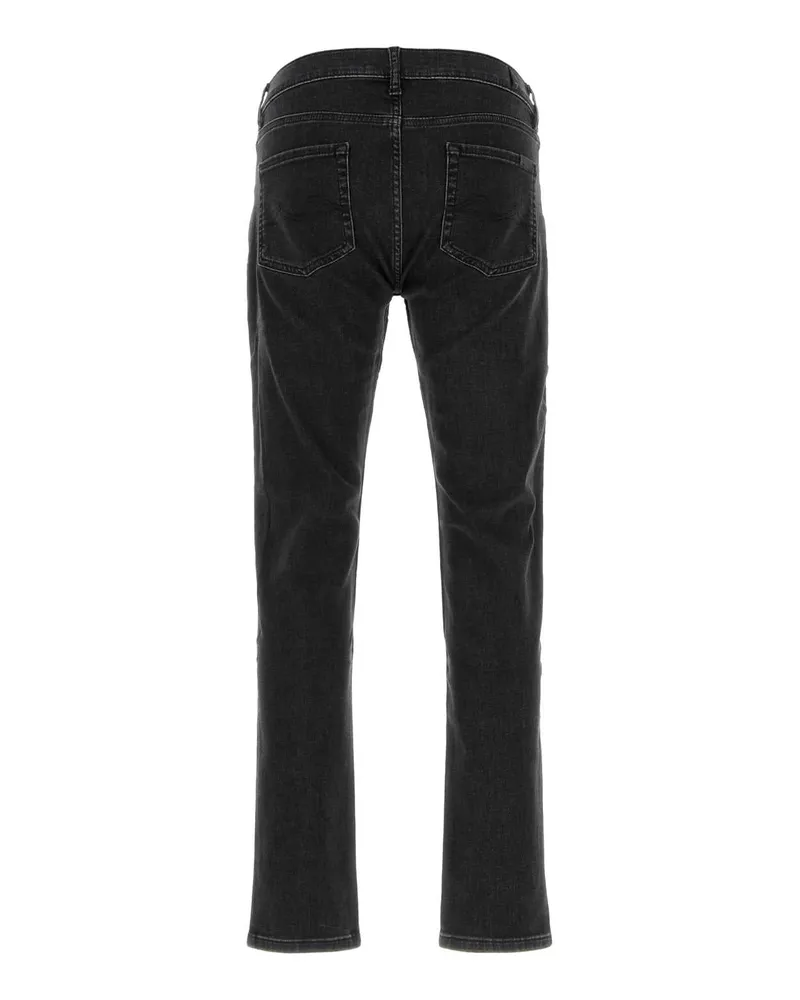 7 for all mankind Men's Black Stretch Denim Slimmy Tapered Jeans Nero Black