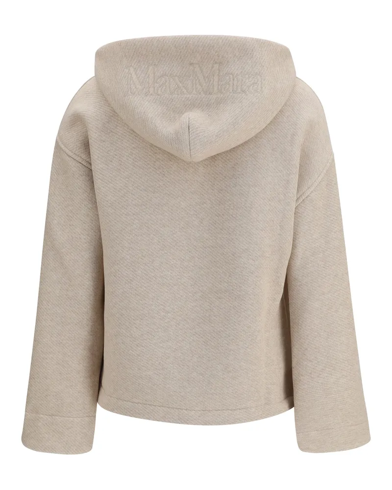 Max Mara Women's Hooded Sweatshirt Beige Cotton Sweatshirts Sweater Beige