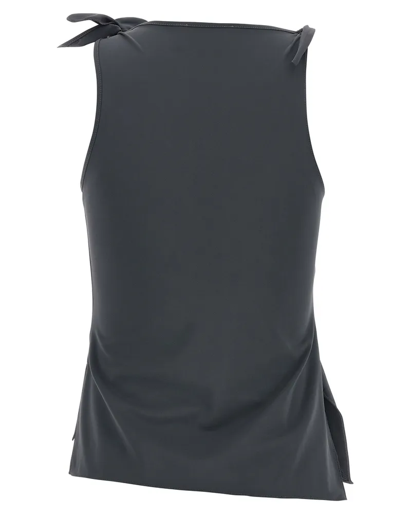 COPERNI Asymmetric Ruched Tank Top — Black Black