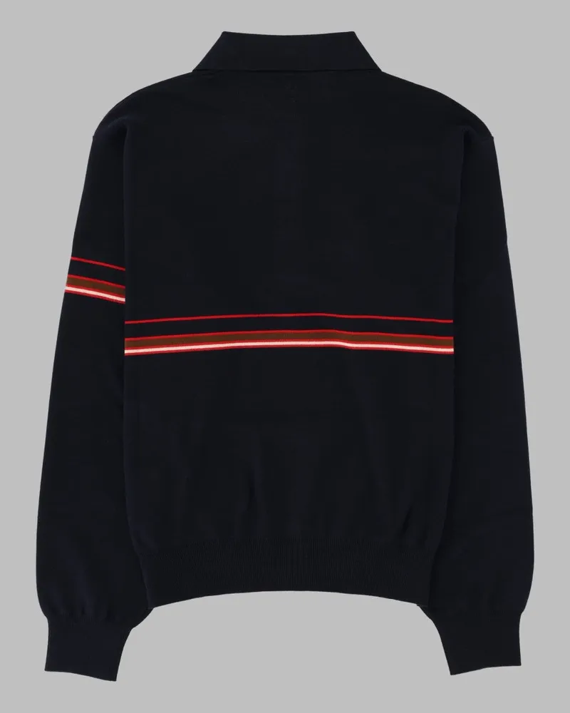 Versace Logo-Striped Cotton Polo Shirt — Black Black