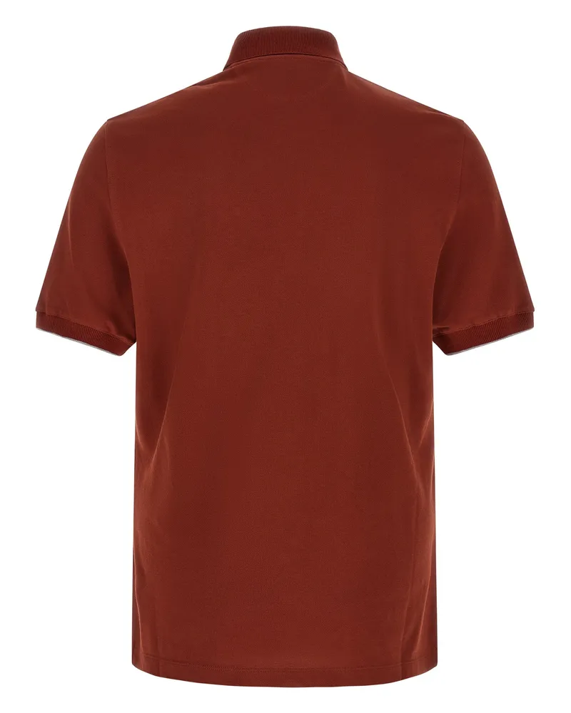 Brunello Cucinelli Piqué Cotton Polo Shirt — Red Red
