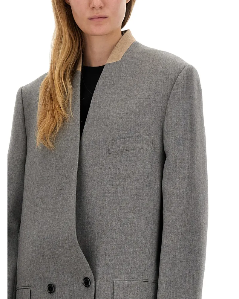 Moschino Virgin Wool Trench Coat — Grey Grey