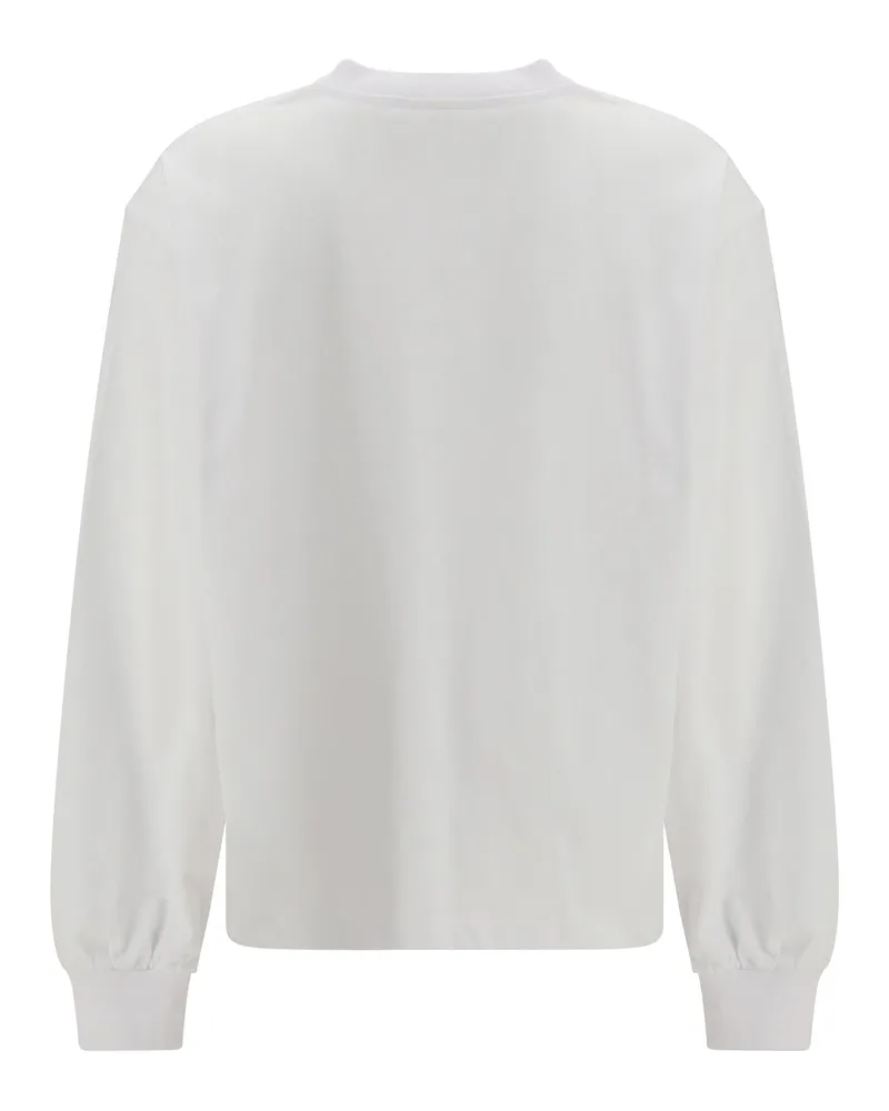 Ganni Women's Long-Sleeve T-Shirt With Cherries Print Bright White Cotton T-Shirts And Polos White