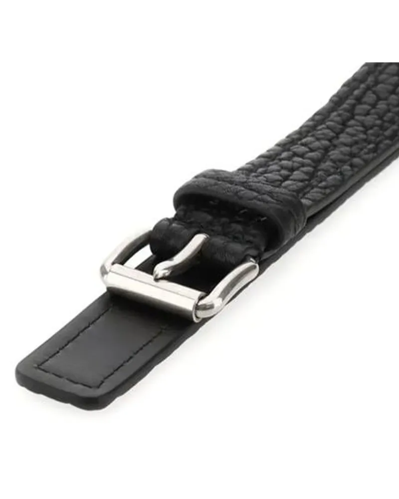 Prada Men's Black Calfskin Regular Belt Black