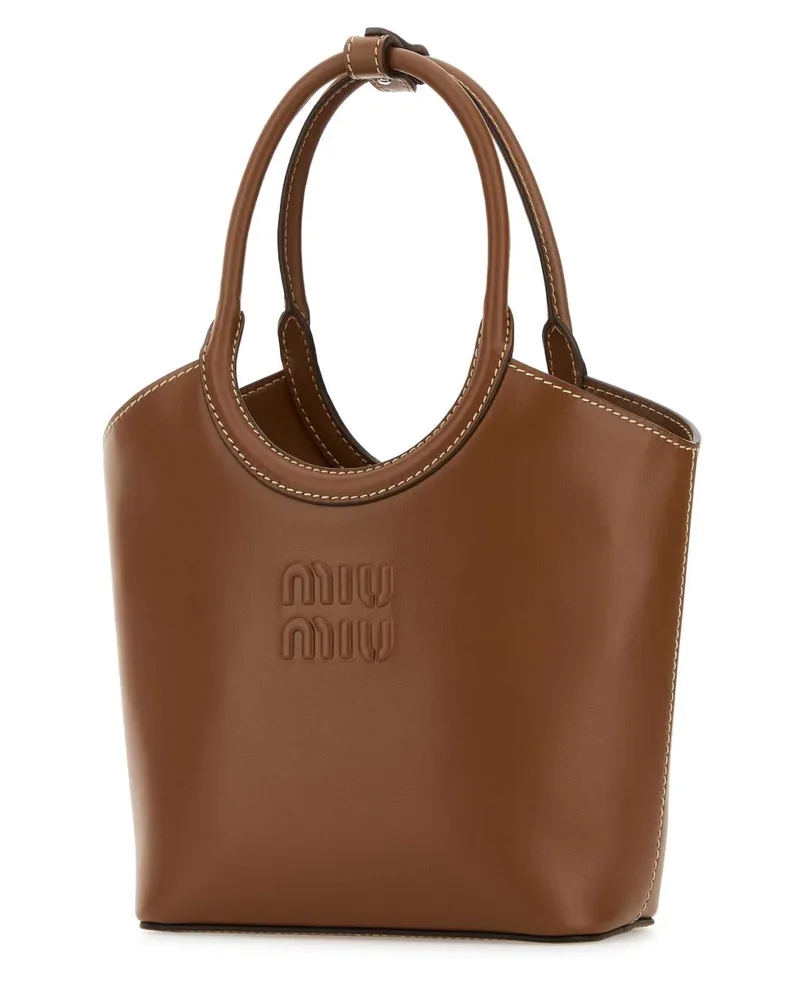 Miu Miu Calf Leather Shoulder Bag — Brown Brown