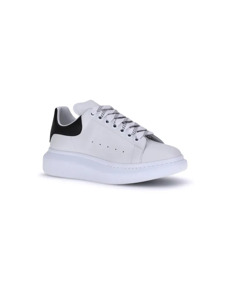 Alexander McQueen Men's White Calf Leather Bos Taurus Platform Sneakers White