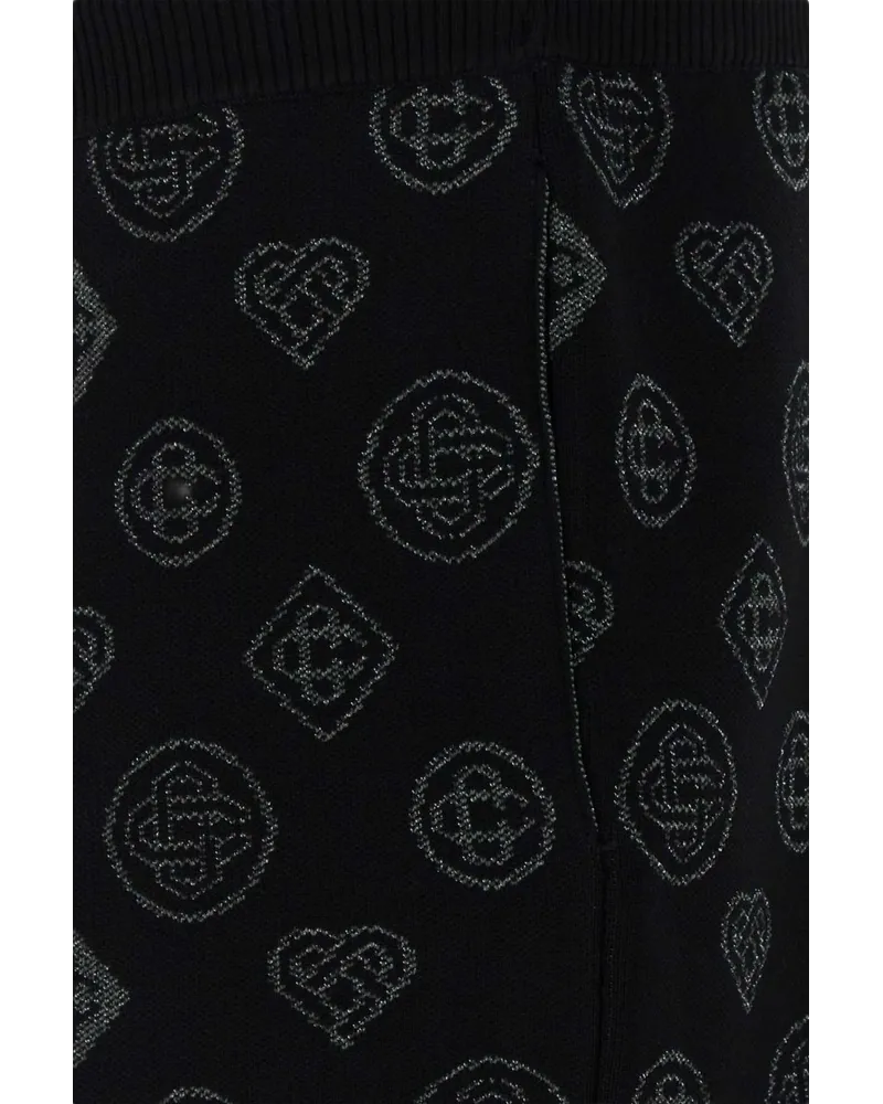 Casablanca Paris Logo-Jacquard Shorts — Black Black