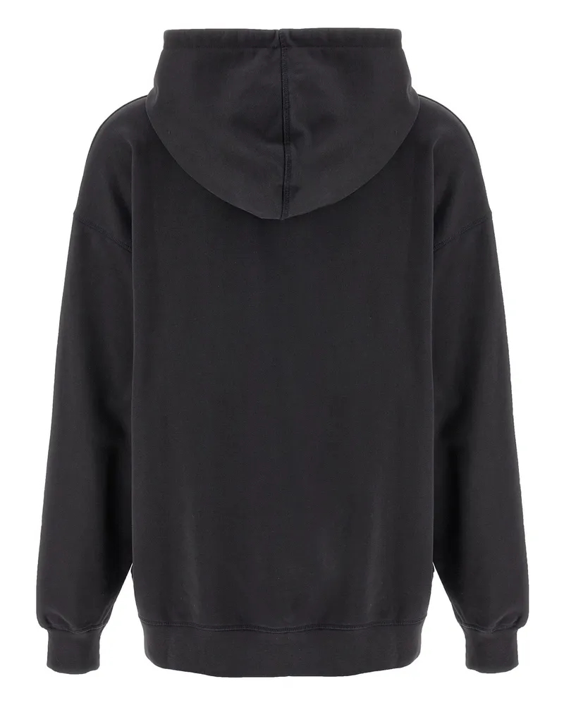 Ganni Cherry-Print Cotton Jersey Hoodie — Black Black
