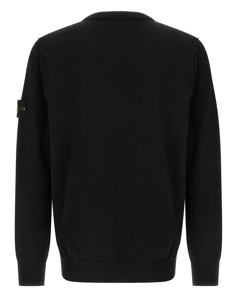 Stone Island Men's Black Cotton Cardigan Clothing Black