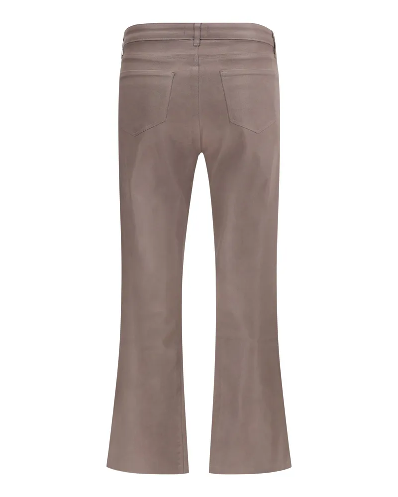 L'Agence Women's Pants Kendra Driftwood Coated Cotton Jean Brown