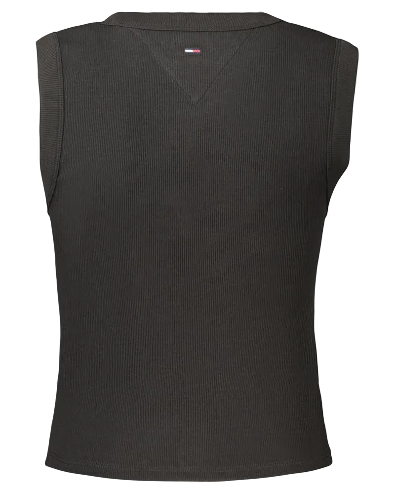 Tommy Hilfiger Logo-Embroidered Cotton Tank Top — Black Black