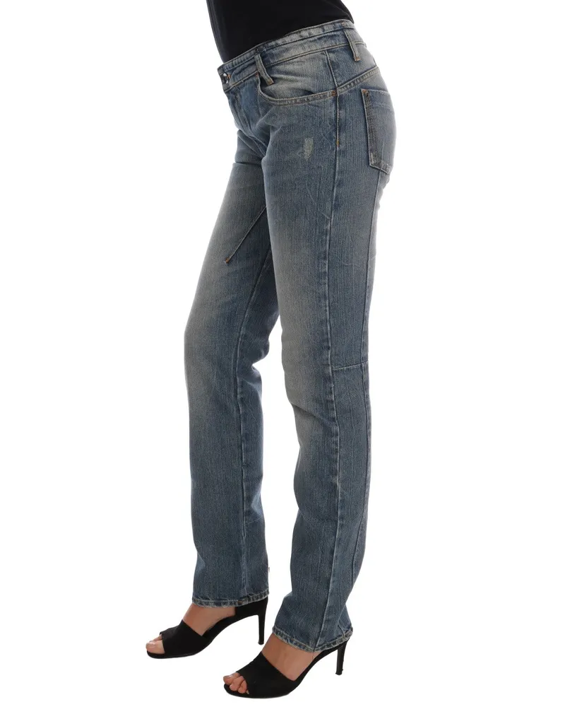 CoSTUME NATIONAL Women's Blue Cotton Stretch Denim Jeans Clothing Blue