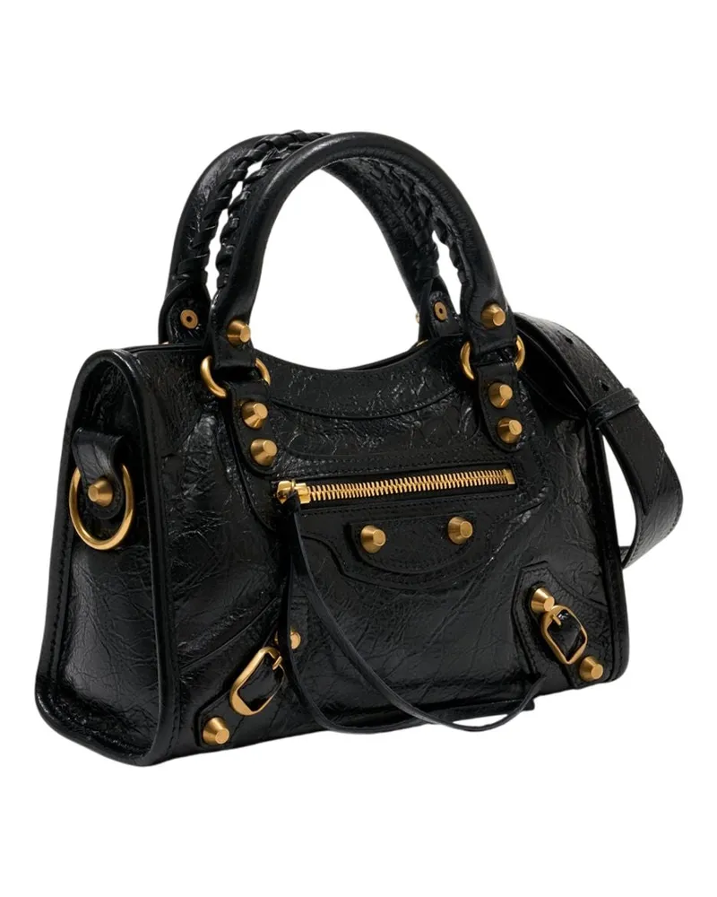 Balenciaga Women's Le City Mini Bag -  Leather Black Lambskin Handbags-Purses Black