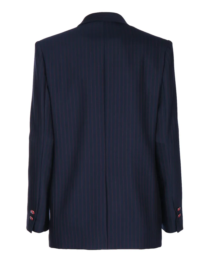 Elisabetta Franchi Pinstriped Blazer — Navy Navy