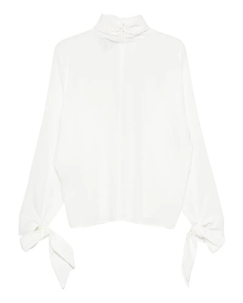 Emporio Armani Draped Collar Blouse — White White