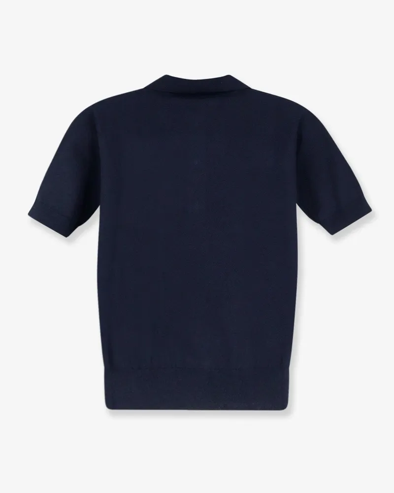 Max Mara Women Polo Shirt Smmpomposa Blue Cotton Tops Navy