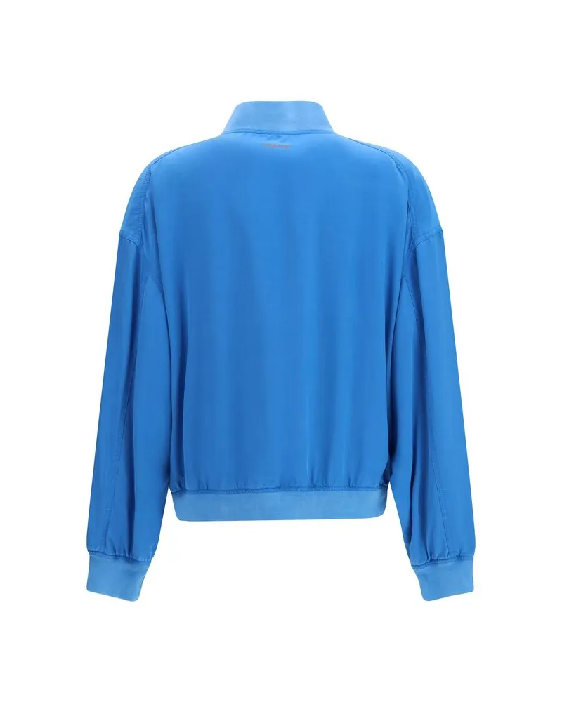 Versace Women's Blue Silk Bomber Clothing Blue