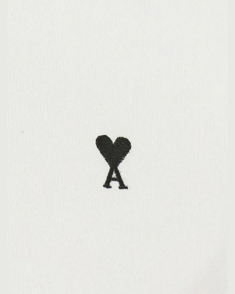 AMI Paris Women Cotton T-Shirt With Embroidered Logo White T-Shirts & Jerseys White
