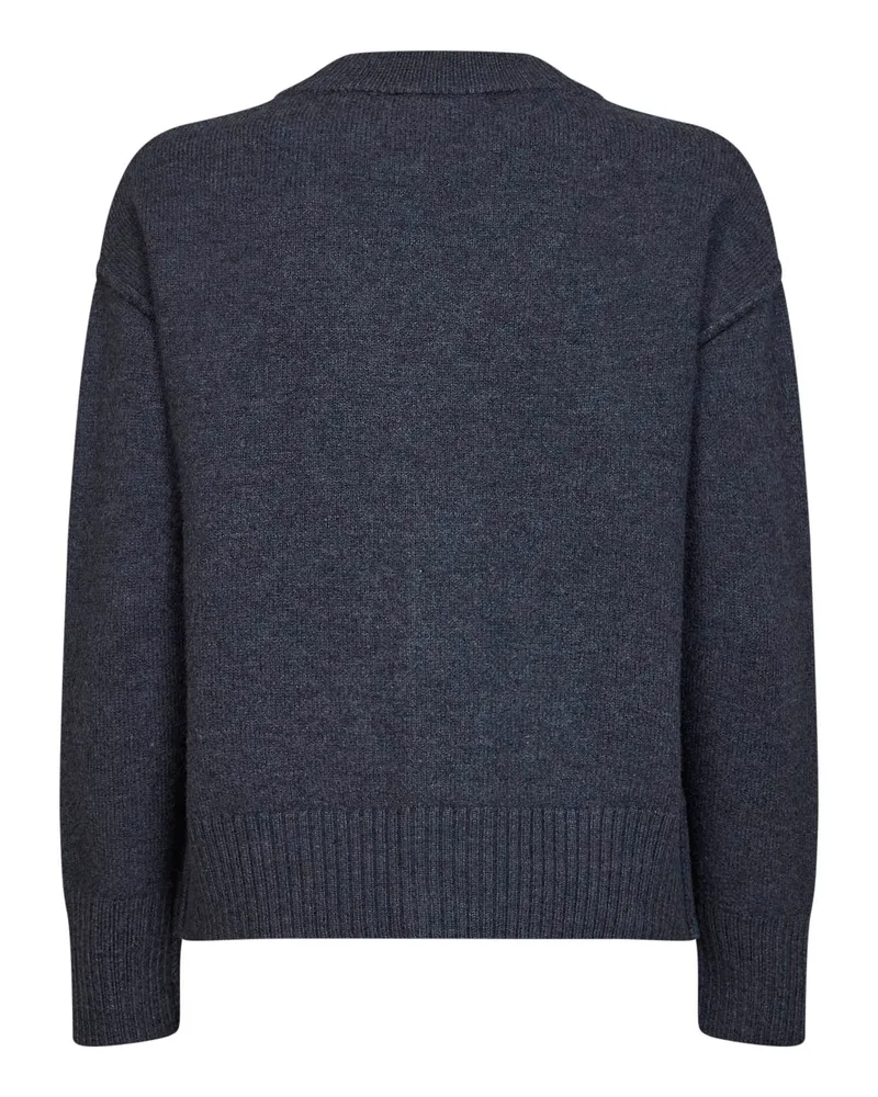 AMI Paris Women's Cardigan Ami De Cœur Grey Merino Wool Silk Cardigans Sweater Gray