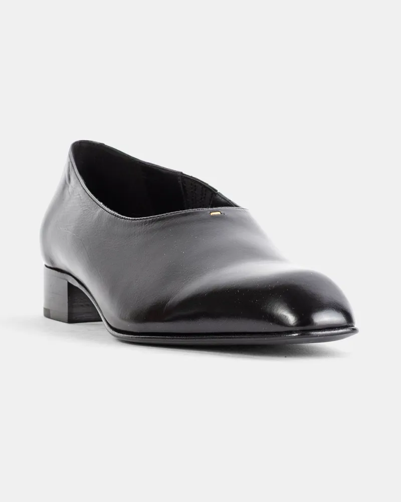 KHAITE Women's Mocassins Colt Slip On Loafer En Cuir Noir Black Loafers Black