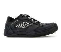 Men's Slate Leather Hamptons Sneakers Black