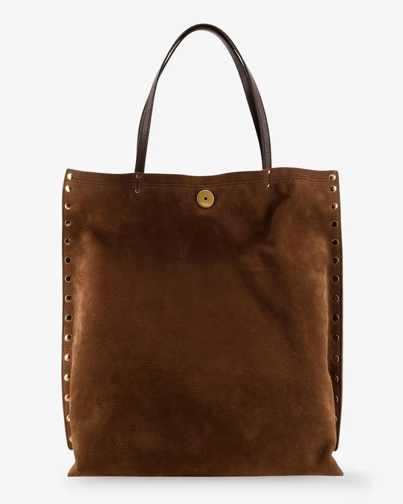 Zanellato Women's Shoulder Bag A Spasso Jones Hammered Leather Brown Brown